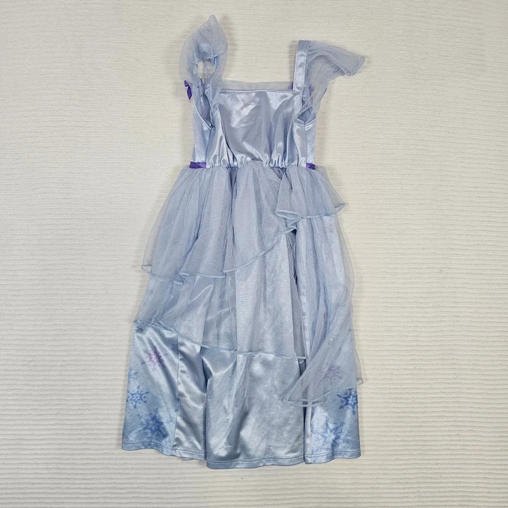 Disney Frozen Anna Elsa Nightgown Toddler Girls 3T Blue Snowflake Tulle Pajamas - Picture 7 of 7